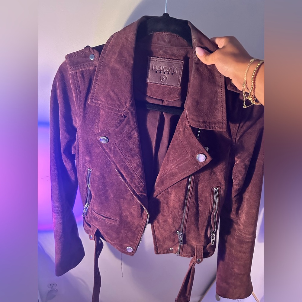 Blank NYC Suede Moto jacket - plum